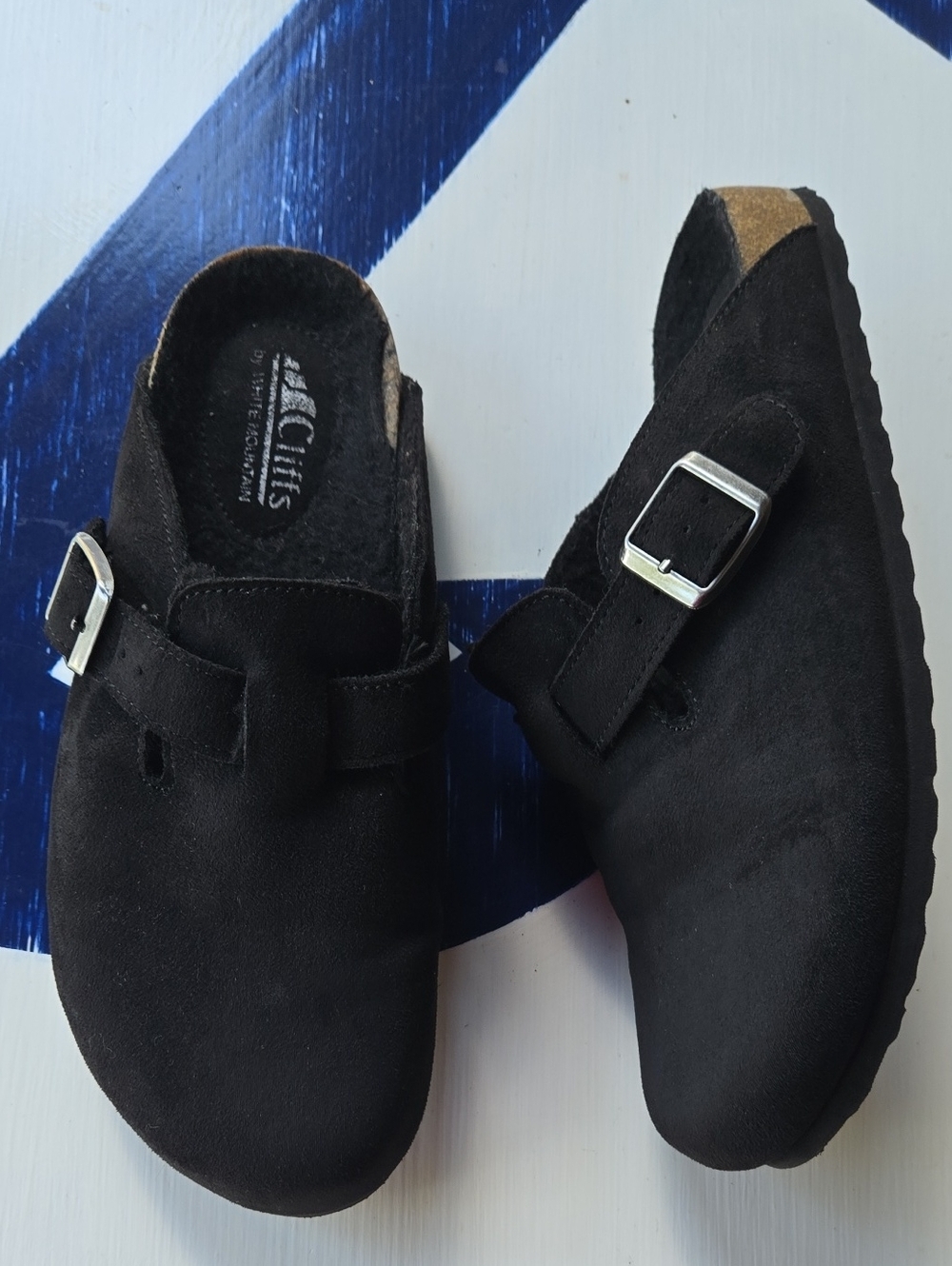 Cliffs By White Mountain Black Faux Suede Mule Size US 8